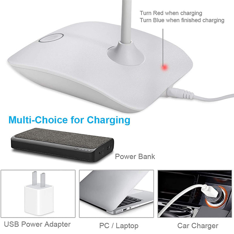 Összehajtható LED asztali lámpa szabályozható fényerős lámpa USB újratölthető éjszakai lámpa hajlékony asztali olvasókönyv tanulmányi lámpa asztali lámpa