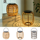 Päikeseenergia maastikulamp 600 mAh imitatsiooniga rotangist õue latern veekindel valgustus kaunistused magamistoa õue sisehoovis