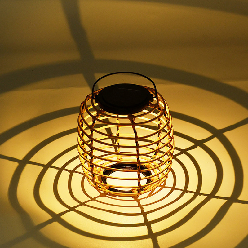 Päikeseenergia maastikulamp 600 mAh imitatsiooniga rotangist õue latern veekindel valgustus kaunistused magamistoa õue sisehoovis