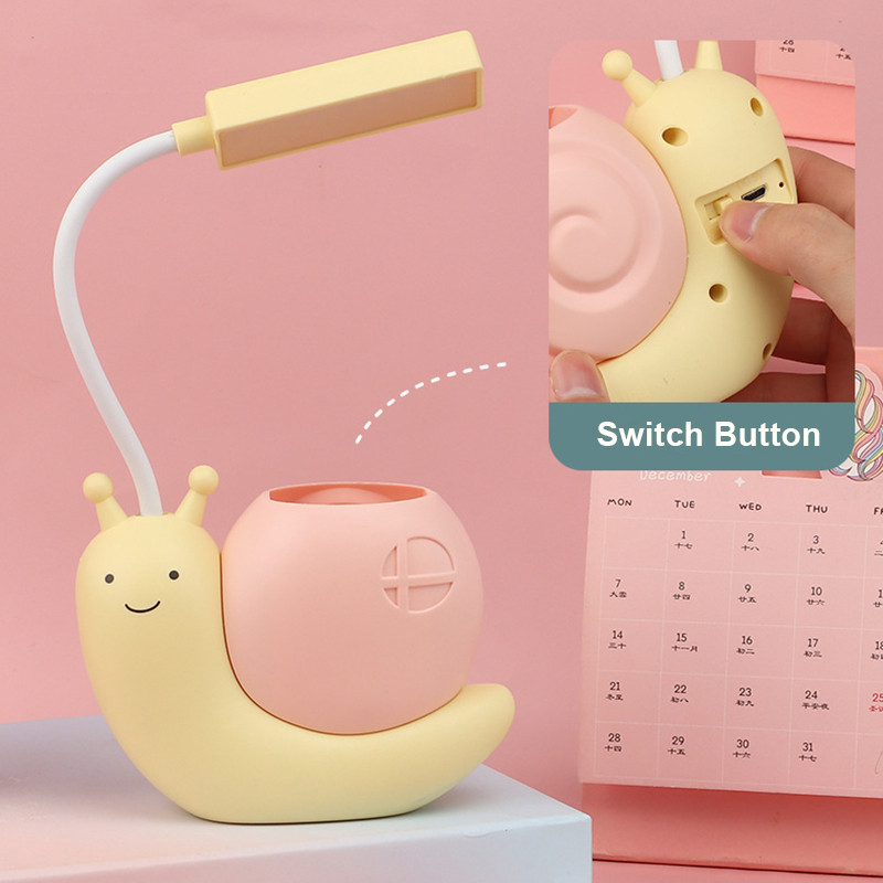 Aranyos hordozható LED asztali lámpa USB újratölthető szemvédő asztali lámpa hálószoba dolgozós éjszakai lámpa gyerekeknek Kawaii kiegészítők