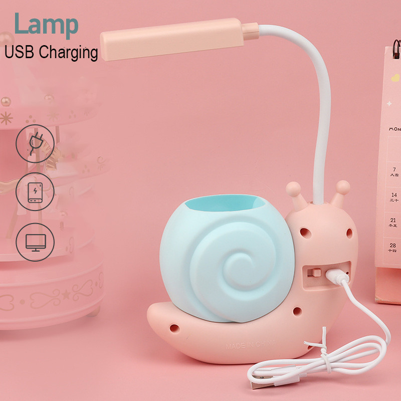 Aranyos hordozható LED asztali lámpa USB újratölthető szemvédő asztali lámpa hálószoba dolgozós éjszakai lámpa gyerekeknek Kawaii kiegészítők