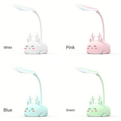 Aranyos macska asztali éjszakai lámpa gyerekeknek Színes gyerekasztal Szemvédő Olvasólámpa Meleg fehér Vezeték nélküli Led USB Újratölthető