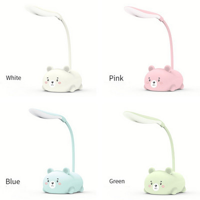 Aranyos macska asztali éjszakai lámpa gyerekeknek Színes gyerekasztal Szemvédő Olvasólámpa Meleg fehér Vezeték nélküli Led USB Újratölthető