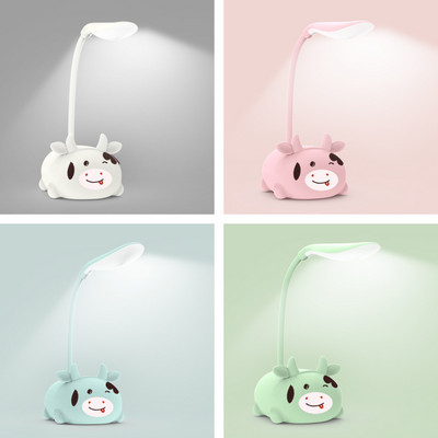 Aranyos macska asztali éjszakai lámpa gyerekeknek Színes gyerekasztal Szemvédő Olvasólámpa Meleg fehér Vezeték nélküli Led USB Újratölthető