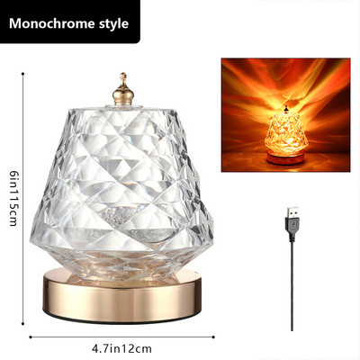 Lampă de proiecție dinamică cu ondulare de apă LED Lumină de noapte Lumină de noapte Lumină romantică rotativă de reglare a luminii pentru decorarea dormitorului de interior