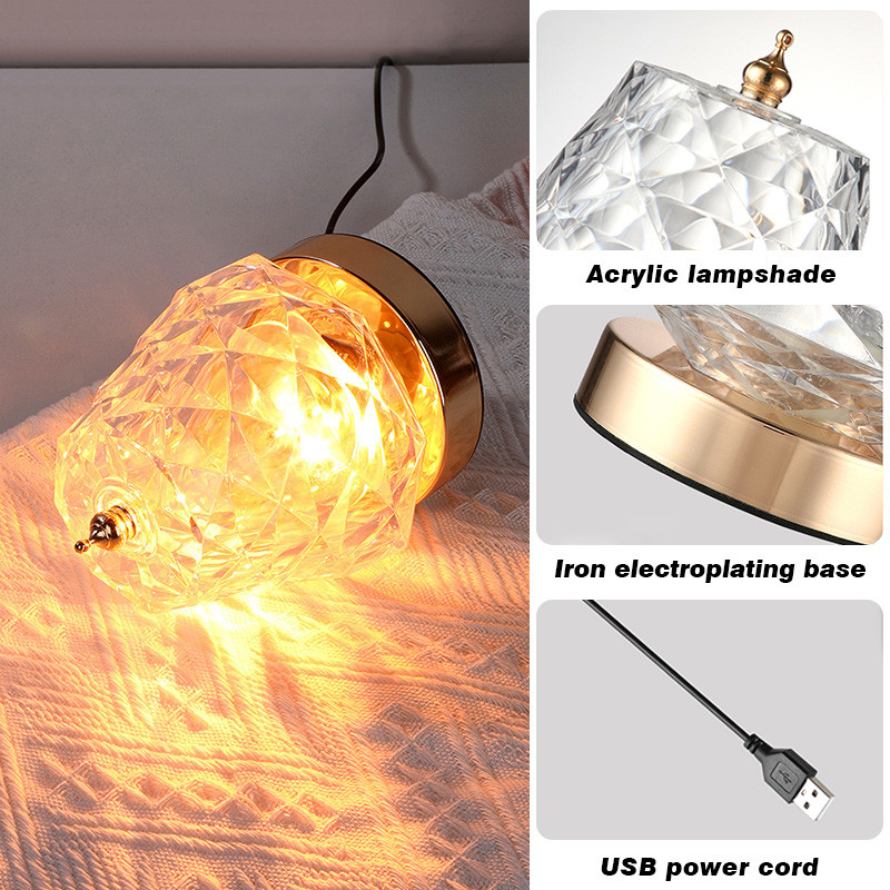 Lampă de proiecție dinamică cu ondulare de apă LED Lumină de noapte Lumină de noapte Lumină romantică rotativă de reglare a luminii pentru decorarea dormitorului de interior