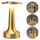 Gomba asztali lámpa Retro bár LED asztali lámpák Érintésérzékelős Újratölthető súlyzós asztali lámpa Étterem Hotel Éjjeli dekorációhoz