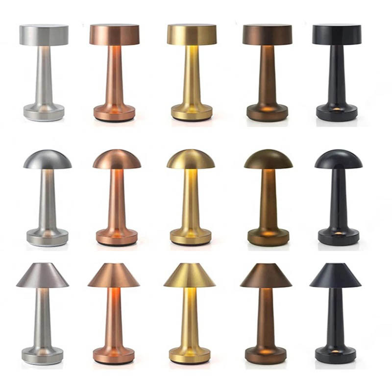 Gomba asztali lámpa Retro bár LED asztali lámpák Érintésérzékelős Újratölthető súlyzós asztali lámpa Étterem Hotel Éjjeli dekorációhoz