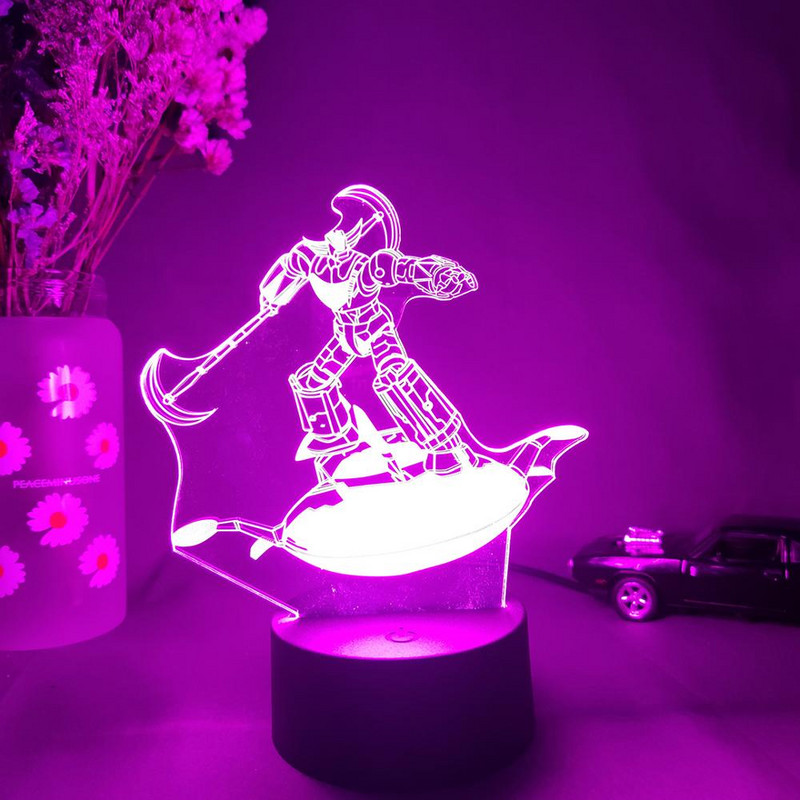 UFO Robot Grendizer 3D Lámpa TV Rajzfilm Figura Világítás Akril Éjszakai Fény LED Érzékelő Fények Számítógép Asztali Beállítás Deco