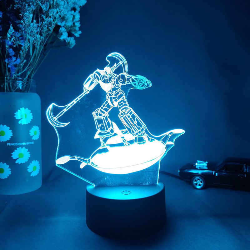 UFO Robot Grendizer 3D Lámpa TV Rajzfilm Figura Világítás Akril Éjszakai Fény LED Érzékelő Fények Számítógép Asztali Beállítás Deco