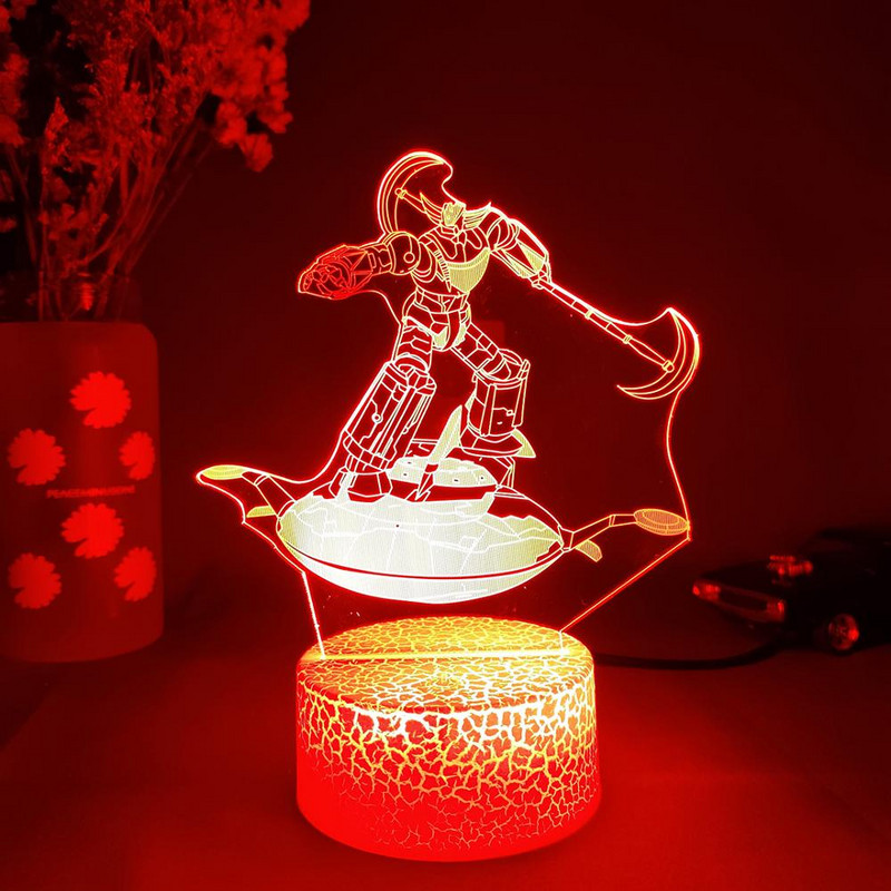 UFO Robot Grendizer 3D Lámpa TV Rajzfilm Figura Világítás Akril Éjszakai Fény LED Érzékelő Fények Számítógép Asztali Beállítás Deco