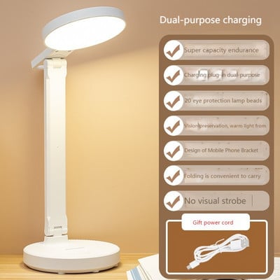 Lampă de birou cu LED Birou pentru protecția ochilor, student la facultate, încărcare prin USB, învățare, dormitor pentru copii, noptieră, lumină de noapte pentru lectură