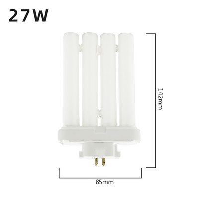 AC220V-240V keturių kontaktų G10q fluorescencinės lempos vamzdis 15W 27W kvadratinės adatos akių apsaugos šviesos vamzdeliai 6500K energiją taupanti lempa