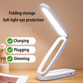 Lampă cu LED pentru birou/lectură, reglabilă la atingere, pliabilă, portabilă, 5W, încărcare USB, fără stroboscop, lumină moale, protecție ochilor, lumină de lectură