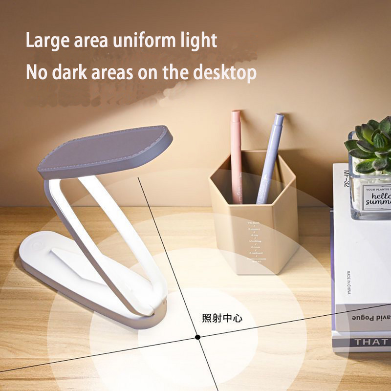 Lampă cu LED pentru birou/lectură, reglabilă la atingere, pliabilă, portabilă, 5W, încărcare USB, fără stroboscop, lumină moale, protecție ochilor, lumină de lectură