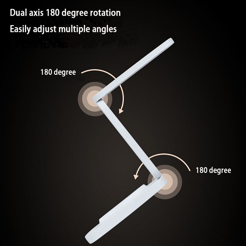 Lampă cu LED pentru birou/lectură, reglabilă la atingere, pliabilă, portabilă, 5W, încărcare USB, fără stroboscop, lumină moale, protecție ochilor, lumină de lectură