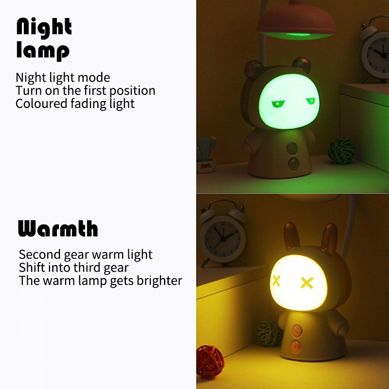 Miela animacinių filmų LED stalinė lempa USB įkraunama akių apsauga Vaikų darbo skaitymo stalo lemputė Sulankstoma miegamojo naktinė lemputė prie lovos