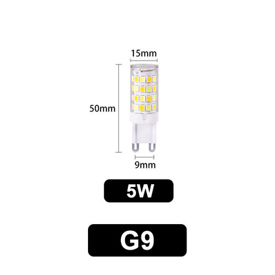 Parduodu LED G9 lemputes AC 220V 3W 5W 7W 2835 SMD Chip Keramikine LED lempute pakeisti Halogen G9 sietyno energijos taupymui