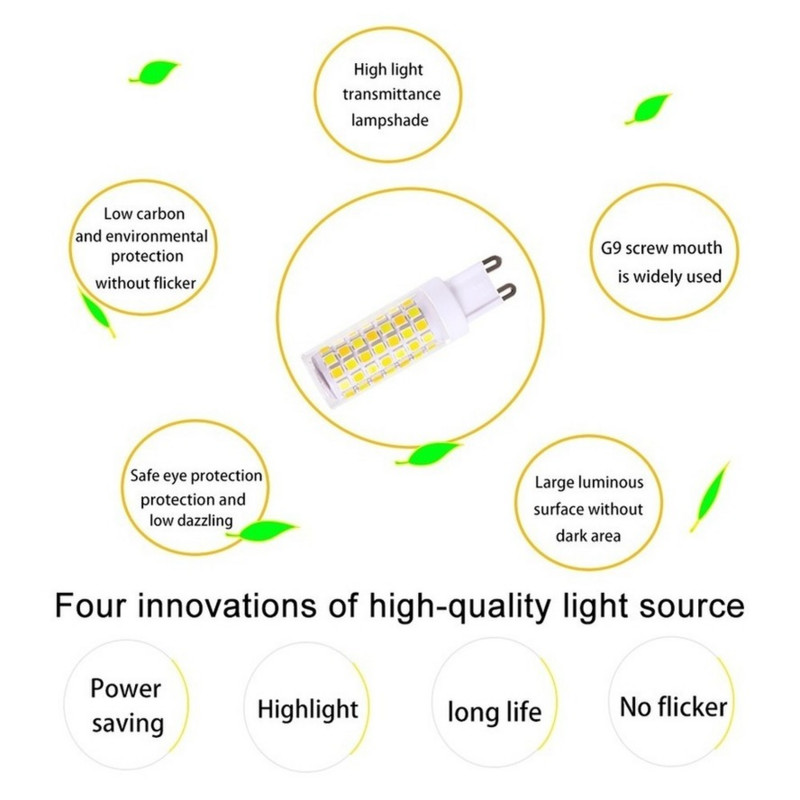Parduodu LED G9 lemputes AC 220V 3W 5W 7W 2835 SMD Chip Keramikine LED lempute pakeisti Halogen G9 sietyno energijos taupymui
