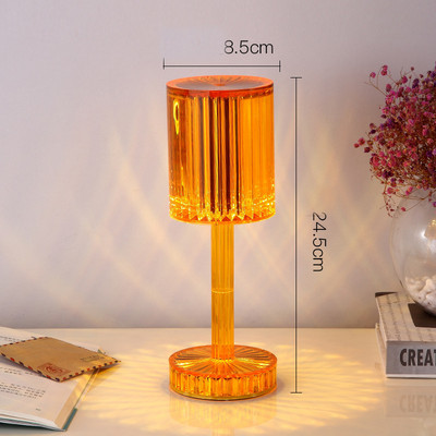 Lampă de masă cu LED-uri din cristal 3/16 culori Lampă tactilă de încărcare prin usb Lumini de atmosferă Lumină LED Noapte Dormitor Lampă de noptieră Home Crăciun Decor