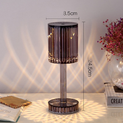 Lampă de masă cu LED-uri din cristal 3/16 culori Lampă tactilă de încărcare prin usb Lumini de atmosferă Lumină LED Noapte Dormitor Lampă de noptieră Home Crăciun Decor