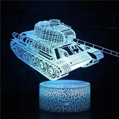 Excavare 3D Lampă de birou Mașini Vehicul Buldozer Tractor Lampă 3D 7 culori Lumină vizuală Led de noapte pentru copii Touch Usb Lampă de masă