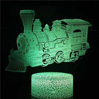 Excavare 3D Lampă de birou Mașini Vehicul Buldozer Tractor Lampă 3D 7 culori Lumină vizuală Led de noapte pentru copii Touch Usb Lampă de masă