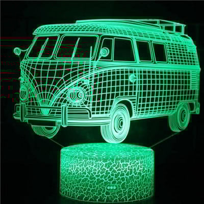 Excavare 3D Lampă de birou Mașini Vehicul Buldozer Tractor Lampă 3D 7 culori Lumină vizuală Led de noapte pentru copii Touch Usb Lampă de masă