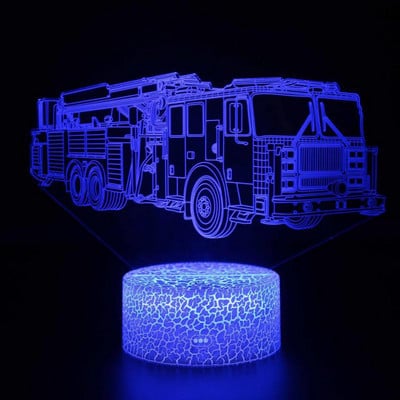 Excavare 3D Lampă de birou Mașini Vehicul Buldozer Tractor Lampă 3D 7 culori Lumină vizuală Led de noapte pentru copii Touch Usb Lampă de masă