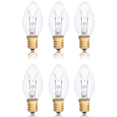 6 pakuotės mažos lemputės 7 W 10 W E12 E14 varžtas 110 V / 240 V pakaitinė druskos lempos atsarginė dalis, vaško lydalo degiklio šildytuvas, kvapni naktinė lemputė