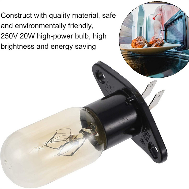 2 PACK mikrobangų lemputė, T170 bazė, 20 W 240 V lemputė universaliai orkaitei, yra tinkami suderinamiems su Panasonic Daewoo, Sharp