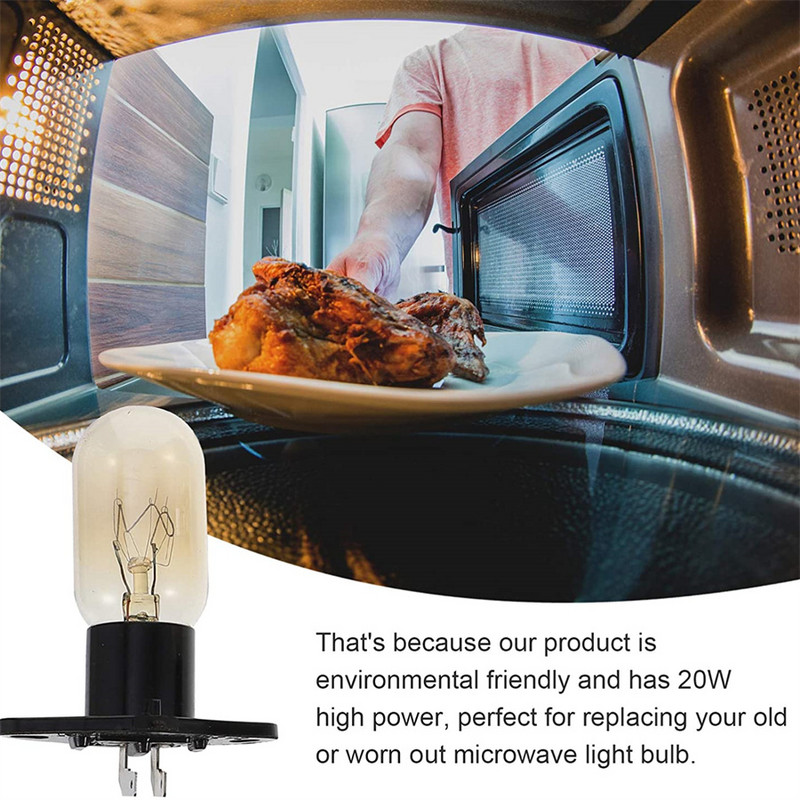 2 PACK mikrobangų lemputė, T170 bazė, 20 W 240 V lemputė universaliai orkaitei, yra tinkami suderinamiems su Panasonic Daewoo, Sharp