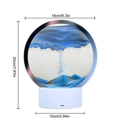 3D homokfestő asztali lámpák RGB színes színváltó homokóra éjszakai fény kreatív divat futóhomokos asztali lámpa ajándék