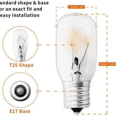 6 pakuotės lemputė T26 E14 25 / 15 W kaitrinė maža Edison mikrobangų krosnelei / orkaitei / šaldytuvui, šaldikliui / druskos lempai / kvapniam vaško degikliui