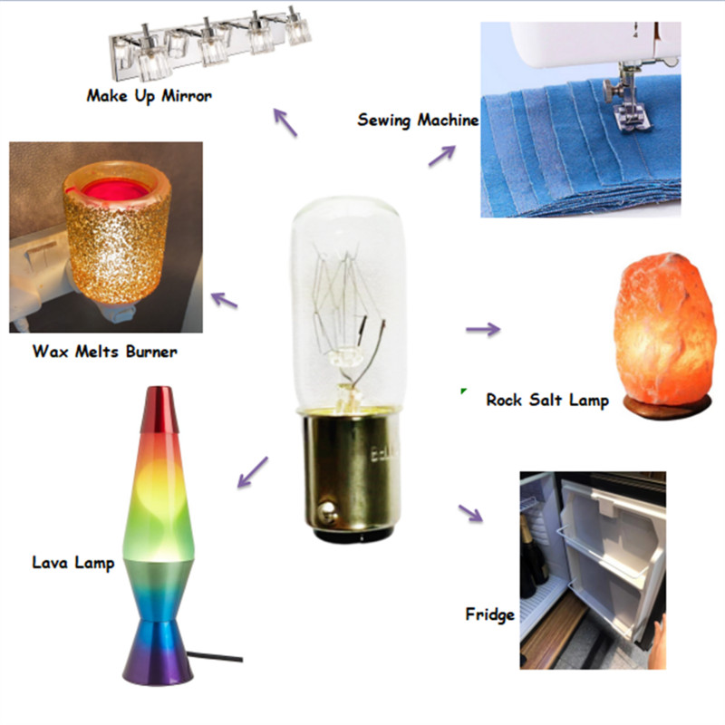 Siuvimo mašinos prietaiso pakaitinė lemputė 15W B15d SBC Bajonetė Double Connect šiltai balta 2700K kaitrinė pritemdoma 6PACK