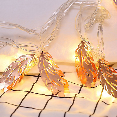 LED Εσωτερική Γιρλάντα Φωτιστικό κορδόνι Power Golden Feather Στυλ Ημέρα του Αγίου Βαλεντίνου Σαλόνι Κήπος LED String Φωτάκια Διακόσμηση