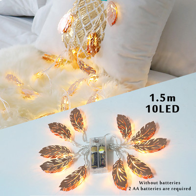 Ghirlanda luminoasă interioară cu LED-uri Putere Stil pene aurii Ziua Îndrăgostiților Sufragerie Grădină Lumini cu LED-uri Decor