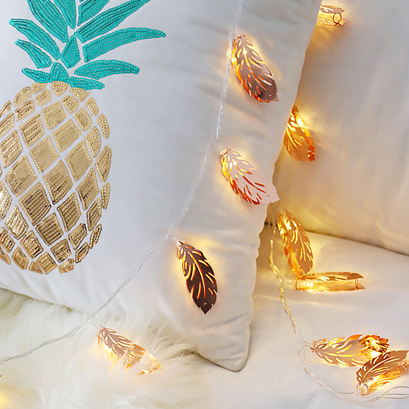 Ghirlanda luminoasă interioară cu LED-uri Putere Stil pene aurii Ziua Îndrăgostiților Sufragerie Grădină Lumini cu LED-uri Decor