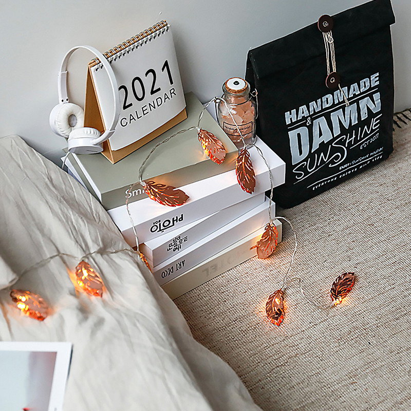 Ghirlanda luminoasă interioară cu LED-uri Putere Stil pene aurii Ziua Îndrăgostiților Sufragerie Grădină Lumini cu LED-uri Decor