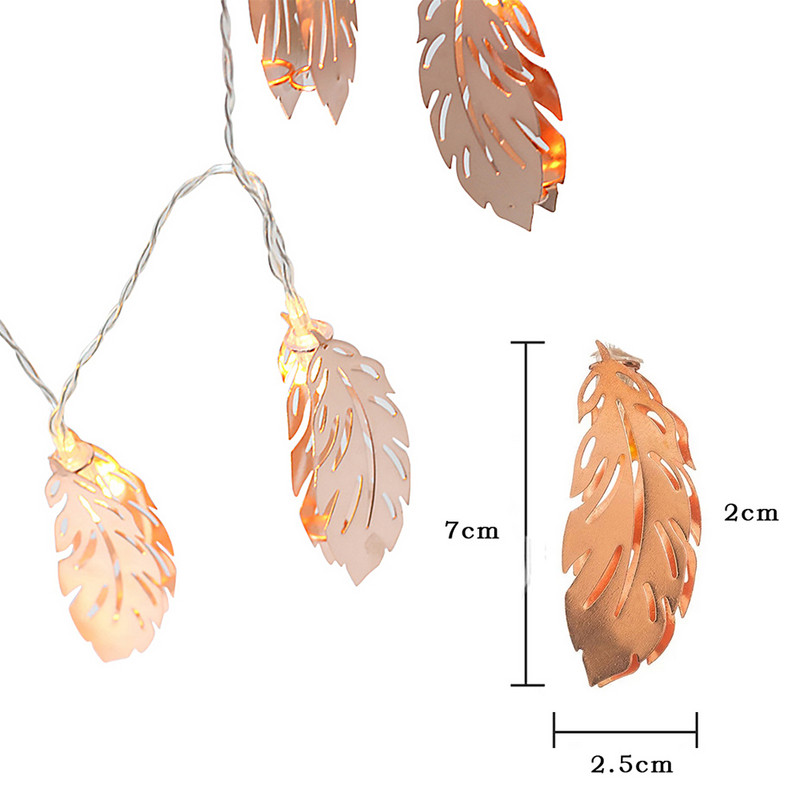 Ghirlanda luminoasă interioară cu LED-uri Putere Stil pene aurii Ziua Îndrăgostiților Sufragerie Grădină Lumini cu LED-uri Decor