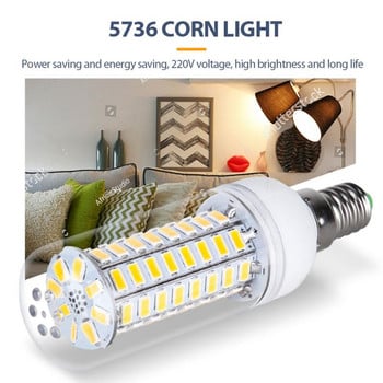 SMD 5730 E27 LED лампа за царевица Енергоспестяващи светлини Led лампа 110V 220V Lampada Candle Ampoule LED крушки за царевица