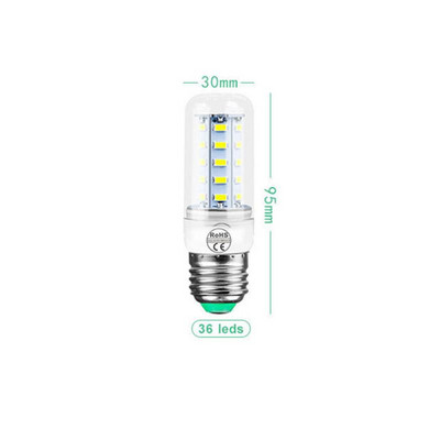 SMD 5730 E27 LED šviesos kukurūzų lempa energiją taupanti lemputė Led lempa 110V 220V lempos žvakių ampulė LED kukurūzų lemputės