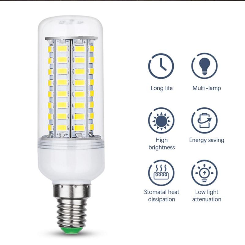 SMD 5730 E27 LED šviesos kukurūzų lempa energiją taupanti lemputė Led lempa 110V 220V lempos žvakių ampulė LED kukurūzų lemputės
