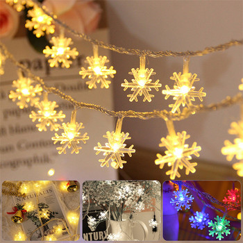 3M Snowflake LED String Lights Fairy Lights Led Light Γιρλάντα που λειτουργεί με μπαταρία Πρωτοχρονιάτικα Χριστουγεννιάτικα Διακοσμητικά Noel Navidad