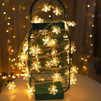 3M Snowflake LED String Lights Fairy Lights Led Light Γιρλάντα που λειτουργεί με μπαταρία Πρωτοχρονιάτικα Χριστουγεννιάτικα Διακοσμητικά Noel Navidad