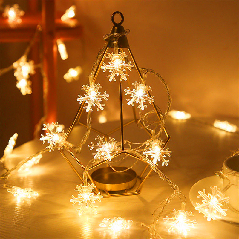 3M Snehové vločky LED reťazové svetielka Rozprávkové svetielka LED svetlo na batérie Girlanda Nový rok Vianočné dekorácie Noel Navidad