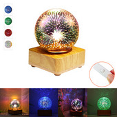 3D tűzijáték kristály golyós lámpa otthoni éjjeliszekrény romantikus hangulatú világító csillagos égbolt LED éjszakai lámpa