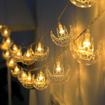 Decor Ramadan Ghirlanda de lumini cu LED Ghirlanda de zâne șir de iluminat pentru vacanță, Crăciun, decorare petrecere de nuntă, USB/funcționare cu baterie