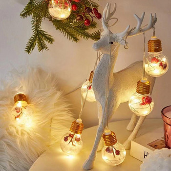 Коледно дърво Фея Струнни светлини Декоративна гирляндна светлина Прозрачни вътрешни светлини за завеси LED коледни топки Орнаменти