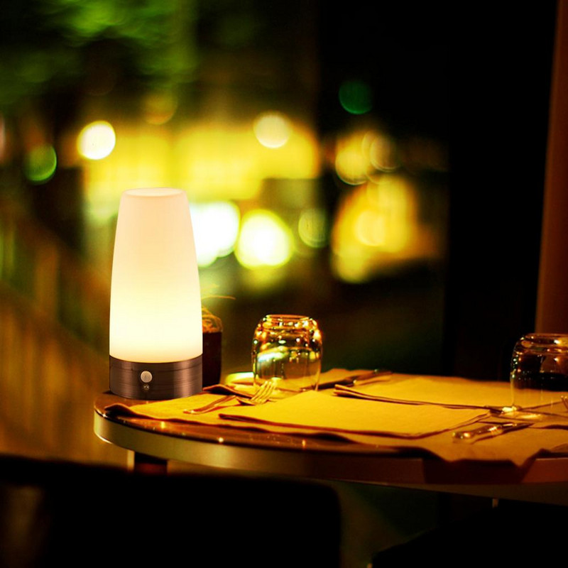 Lumină de noapte LED cu senzor de mișcare inteligentă, lampă de noapte mică pentru casă, cu lampă fără fir care funcționează cu baterie pentru lumina de masă pentru dormitor